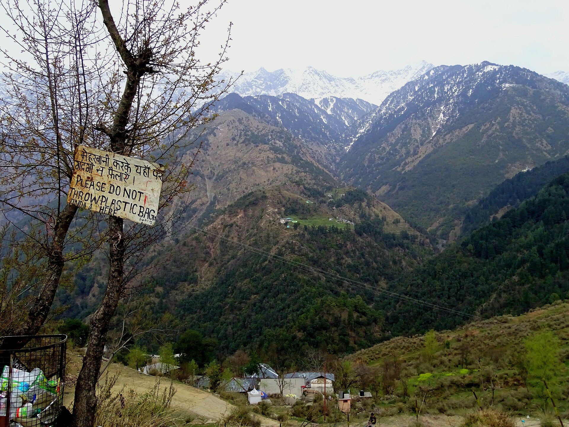 Full view of the Dhauladhar range from Naddi village near Dharamshala