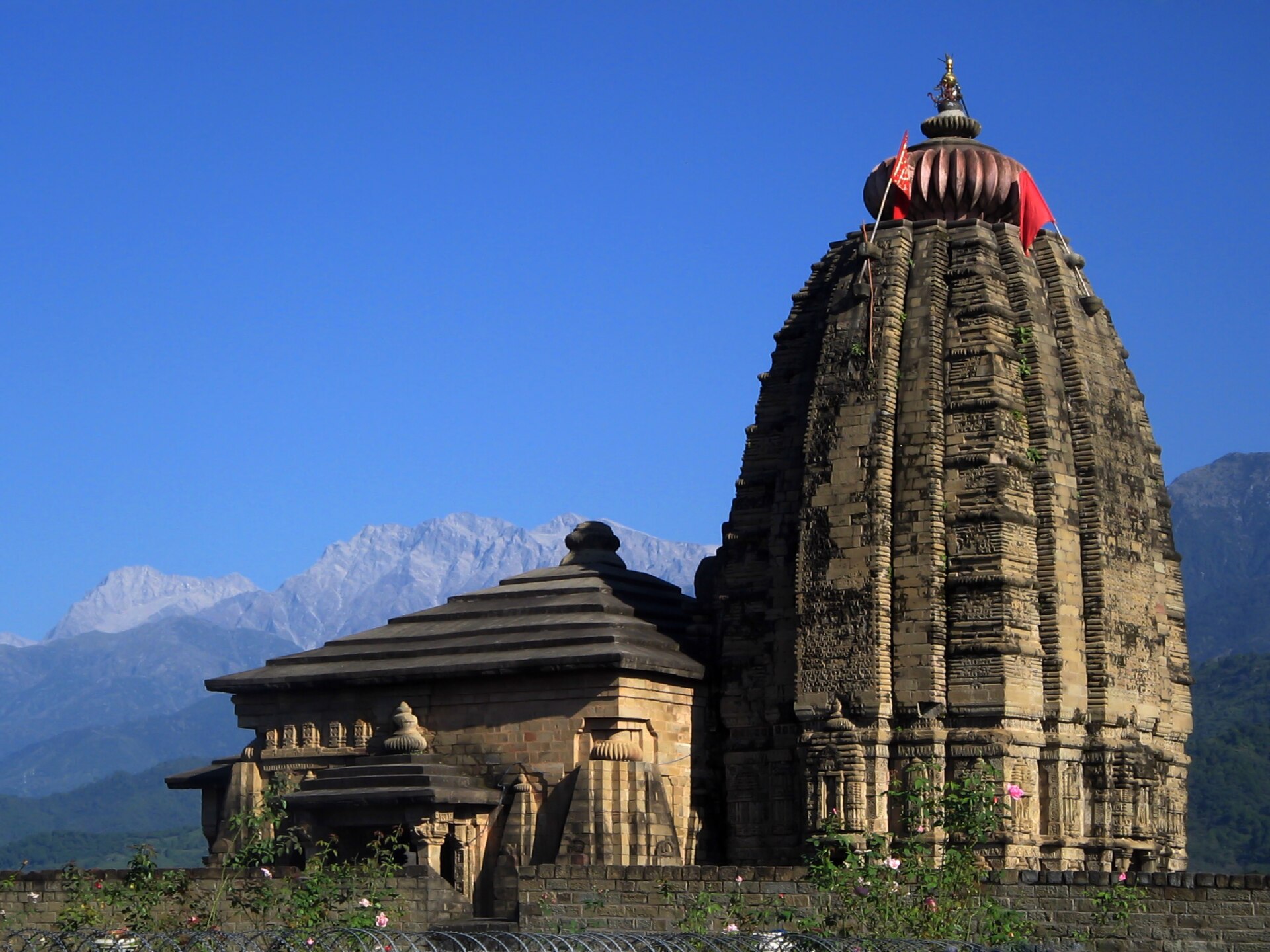 Ancient stone temple architecture in the Kangra valley, Himachal Pradesh